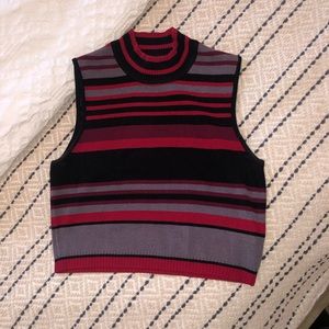 Urban Outfitters Red, grey, black cropped sweater